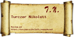 Turczer Nikolett névjegykártya